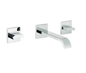Just Taps Leo 3 Hole Wall Mounted Basin Mixer Tap Chrome
