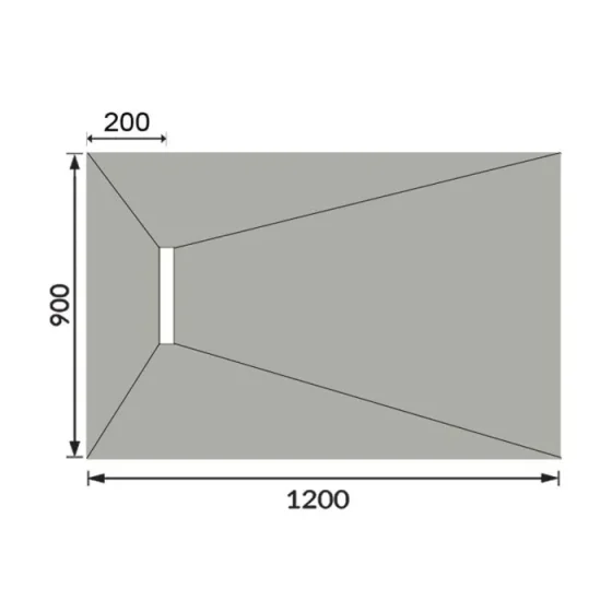 Abacus Elements Level Access Kit Linear 300 Drain 12x9 End technical drawing - Image 2