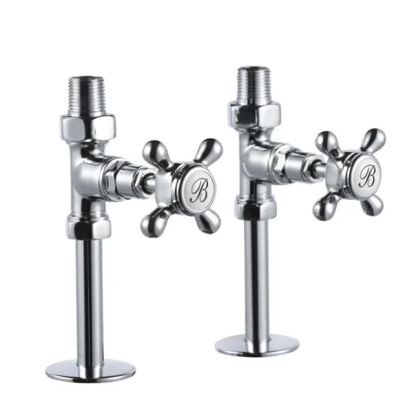 Burlington Burlington Chrome Straight Radiator Valves With Cross Heads (pair) - Medici Indices