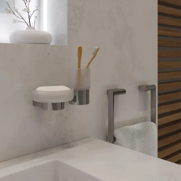 Vado Infinity Towel Ring Wall Mounted Chrome detail view - Image 4