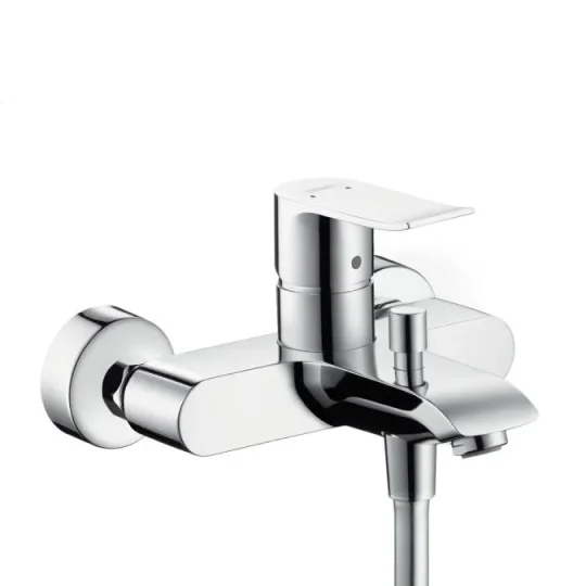 Hansgrohe Metris Bath Mixer Wall Mounted Chrome detail view - Image 2