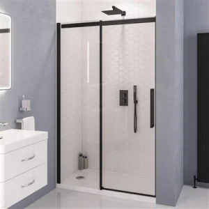 Eastbrook Corniche 2000x1000 8mm Semi-frameless Sliding Door Matt Black