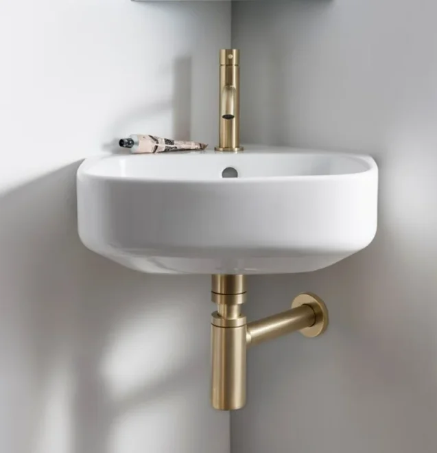 Crosswater Mpro Basin Monobloc No Waste Deck Mounted Brushed Brass detail view - Image 4