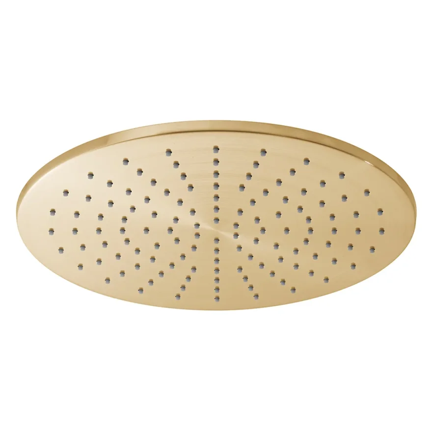 Vado Individual Single Function Easy Clean Round Shower Head 300mm Brushed Gold product image - Image 1