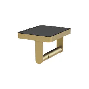 Vado Paper Holder With Black Glass Satin Brass