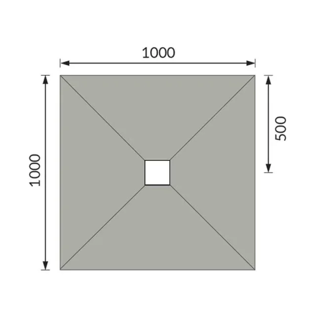 Abacus Elements Level Access Kit Square Drain 10x10 Centre technical drawing - Image 2