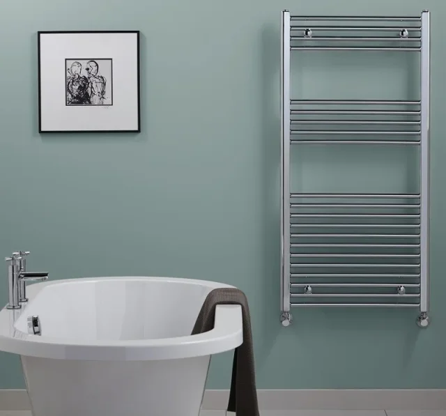 Vogue Axis Towel Radiator Electric Only - Chrome 1200X600 detail view - Image 4