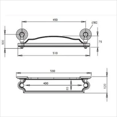 Imperial Cambridge Long Shelf 53cm detail view - Image 4