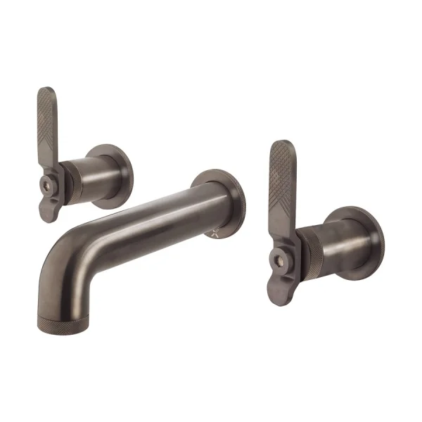 Crosswater Union Basin 3 Hole Lever Trim Set Brushed Black Chrome
