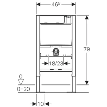 Geberit Duofix WC Toilet Frame with Concealed Cistern technical drawing - Image 2