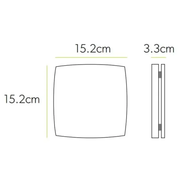 Hib Selv Breeze, White W15.2 X H15.2 X D3.3cm technical drawing - Image 2