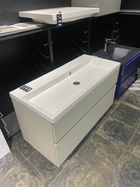 Faeber 2 Drawer Venice 1000mm Vanity Unit In Rs35 Seychelles W/ Gloss Basin - Ex Display