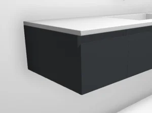 Faeber Mode 300mm 2 Drawer Side Vanity Unit Ral 7031 Blue Grey Matt