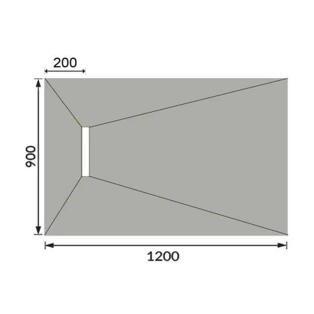 Abacus Elements Linear 300 Level Access Tray 12x9 End technical drawing - Image 2