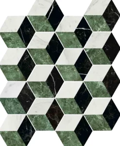 European Tiles Marmi Treviso Matte Tile Green Cube Hex 15 x 17,3cm