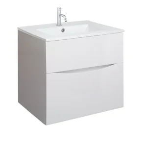 Crosswater Glide Ii Basin 600 Ceramic O/f White Gloss