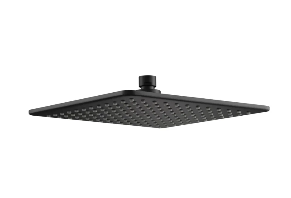 Just Taps Hix Square Shower Head 250mm Matt Black product image - Image 1