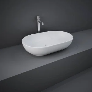 Rak Feeling 55cm Oval Counter Top Wash Basin In Matt White