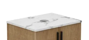 Cubico Robur Quartz Marble Stone Worktop 650mm 1 Tap Hole detail view - Image 2