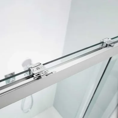 Crosswater Design 8 Soft Close Sliding 8mm Shower Door 1700mm Silver detail view - Image 5