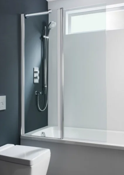 Crosswater Design Double Bath Screen Silver