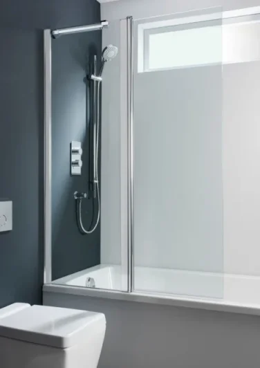 Crosswater Design Double Bath Screen Silver product image - Image 1