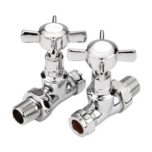 Reina Bronte Traditional Straight Towel Rail Valves