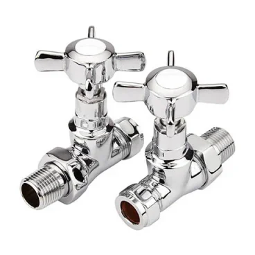 Reina Bronte Traditional Straight Towel Rail Valves