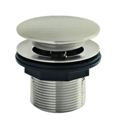 Bc Designs Push Down Bath Waste 60mm (unslotted) Brushed Nickel product image - Image 1