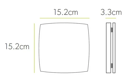 Hib Breeze T Fan, White 15.2 X D3.3 technical drawing - Image 2