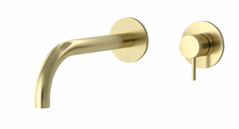 Just Taps Vos Single Lever W/m Basin Mixer Brushed Brass 150mm Slim Spout product image - Image 1