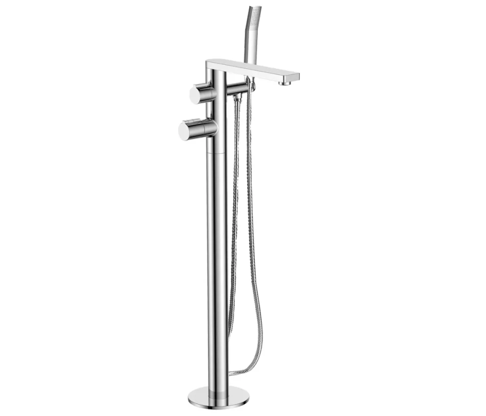 Just Taps Hugo Thermostatic Floor Mounted Bath Shower Mixer With Kit Chrome product image - Image 2
