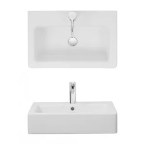Crosswater Air Wall Mounted Basin 600 With Overflow White