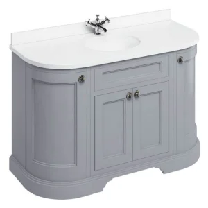 Burlington Freestanding 134 Curved Vanity Unit Grey