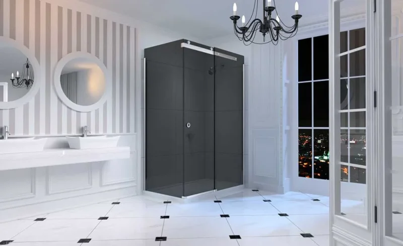 Merlyn 10 Series Side Panel - Smoked Black Glass 800mm product image - Image 1