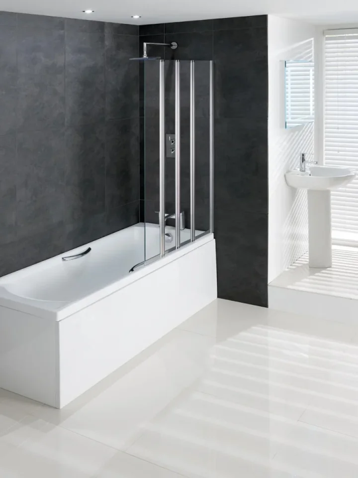 Eastbrook Volente 1000mm 1 Fixed And 3 Folding Panel Rh Chrome Profiles product image - Image 1