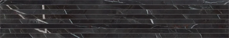 European Tiles Charmo Calacatta Black Narrow Strip 120 X 20cm Polished Wall Tile (sold Per Piece) detail view - Image 3