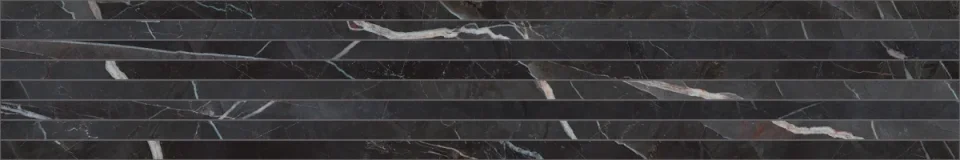 European Tiles Charmo Calacatta Black Narrow Strip 120 X 20cm Polished Wall Tile (sold Per Piece) detail view - Image 4