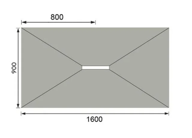 Abacus Elements Level Access Kit Linear 300 Drain 16x9 Centre technical drawing - Image 2