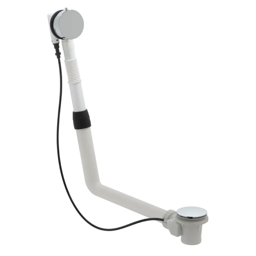 Vado Round Cable Bath Waste And Overflow Chrome product image - Image 1