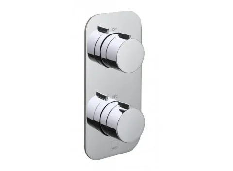 Vado Tablet Altitude 2 Outlet 2 Handle Concealed Thermostatic Valve Vertical Chrome detail view - Image 2