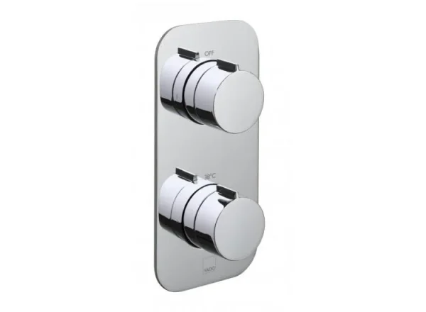 Vado Tablet Altitude 2 Outlet 2 Handle Concealed Thermostatic Valve Vertical Chrome detail view - Image 2