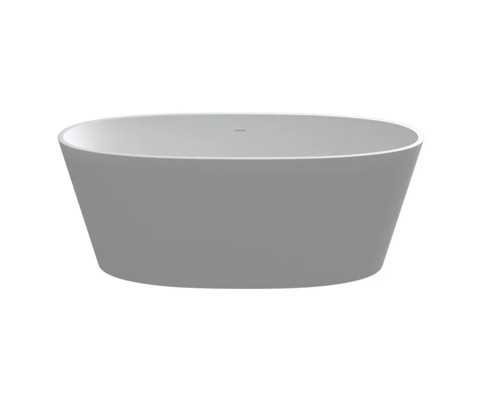 StoneKAST Petite Freestanding Bath 1570 x 670mm Matt White (Waste Included) product image - Image 1
