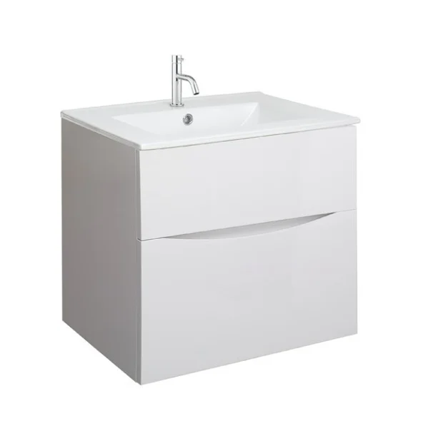 Crosswater Glide Ii 2 Drawer Basin Unit 600 White Gloss