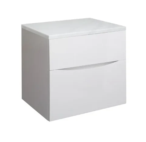 Crosswater Glide Ii 2 Drawer Basin Unit 600 White Gloss detail view - Image 8