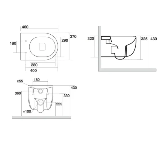 Crosswater Glide Ii Back To Wall Toilet Rimless 46 Matt White detail view - Image 6