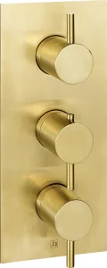 Just Taps Vos Thermostatic Concealed 3 Outlet Shower Valve Brushed Brass