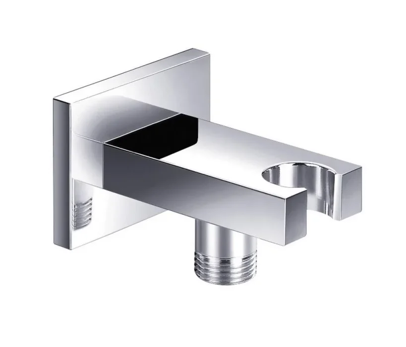 Just Taps Square Minimalist Wall Outlet And Holder Chrome product image - Image 1