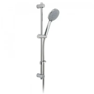 Vado Evolve Slide Rail Shower Kit With Round 4 Function Rub-clean Shower Handset With Pause Function, 680mm Slide Rail And 150cm Smoothflex Anti-twist Silver Shower Hose Chrome product image - Image 1