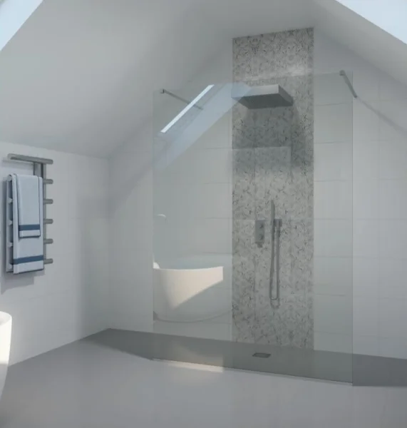 Shower Lab View 20 Standard-free Standing Fixed Panel 1200 X 2000